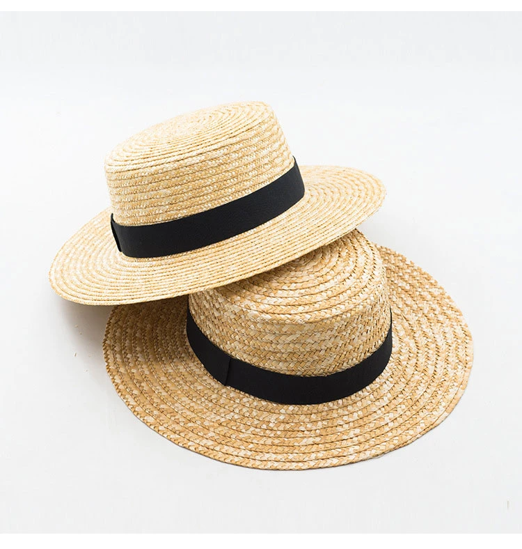 Chapeau Canotier Avec Bande De Tissu Noire 4 Chapeau Canotier Avec Bande De Tissu Noire – Image 2