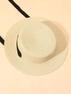Chapeau Canotier En Paille Avec Ruban -Chapeau Chic Soldes 5 1