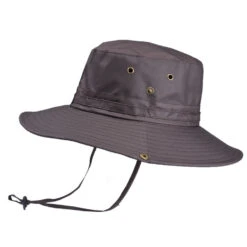 Chapeau Aventurier Imperméable Gris Avec Cordon De Serrage