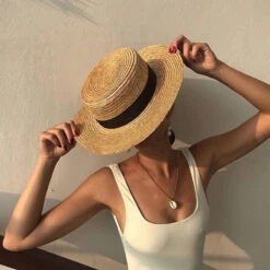 Chapeau Canotier Avec Un Nœud Papillon -Chapeau Chic Soldes 5041 dyys8p
