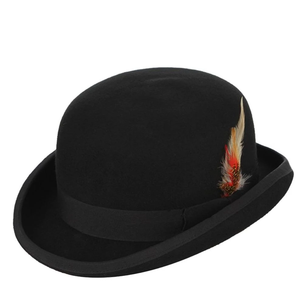 Chapeau Melon Noir Avec Plume 3 Chapeau Melon Noir Avec Plume