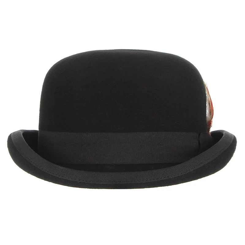 Chapeau Melon Noir Avec Plume 5 Chapeau Melon Noir Avec Plume – Image 3