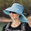 Chapeau Anti UV Bleu Clair Pour Femmes 2 Chapeau Anti UV Bleu Clair Pour Femmes -Chapeau Chic Soldes 6 4
