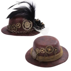 Chapeau Steampunk Marron à Pinces