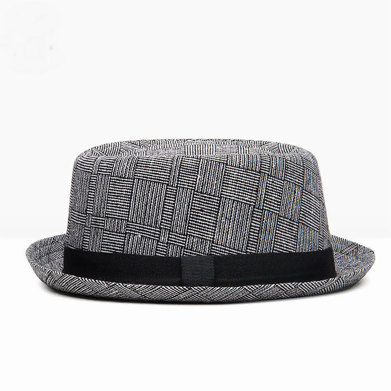 Chapeau Pork Pie En Coton Et Lin à Carreaux 4 Chapeau Pork Pie En Coton Et Lin à Carreaux – Image 2