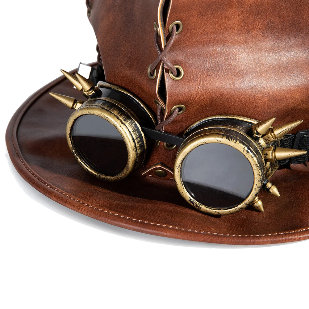 Chapeau Haut De Forme Steampunk En Similicuir 5 Chapeau Haut De Forme Steampunk En Similicuir – Image 3