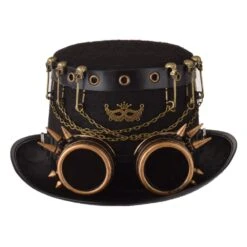 Chapeau Steampunk Avec Chaînes Et Têtes De Mort