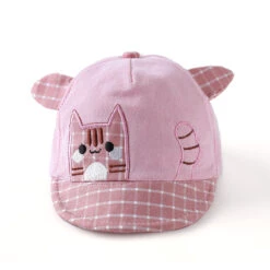 Chapeau Type Casquette En Coton Doux Pour Bébé, Avec Motif De Chat