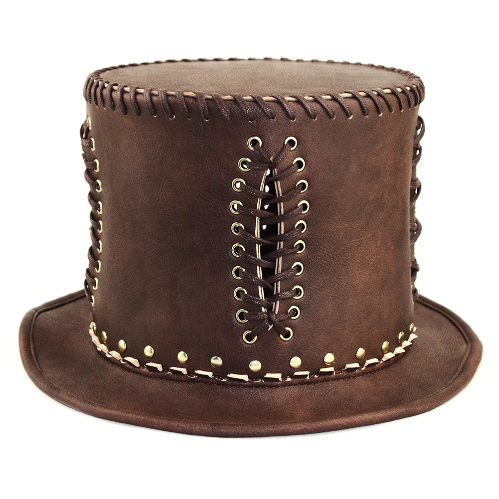 Chapeau Haut De Forme En Similicuir Style Médecin Steampunk 6 Chapeau Haut De Forme En Similicuir Style Médecin Steampunk – Image 4