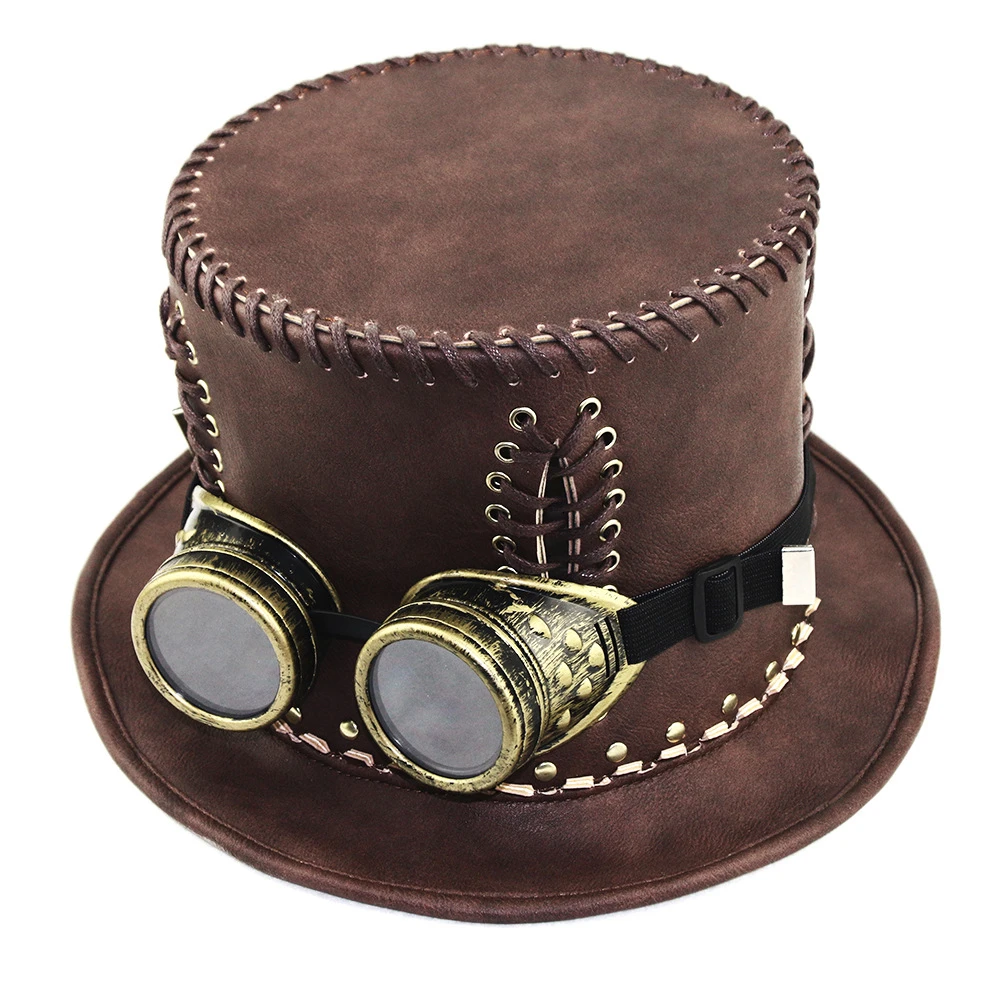 Chapeau Haut De Forme En Similicuir Style Médecin Steampunk 3 Chapeau Haut De Forme En Similicuir Style Médecin Steampunk