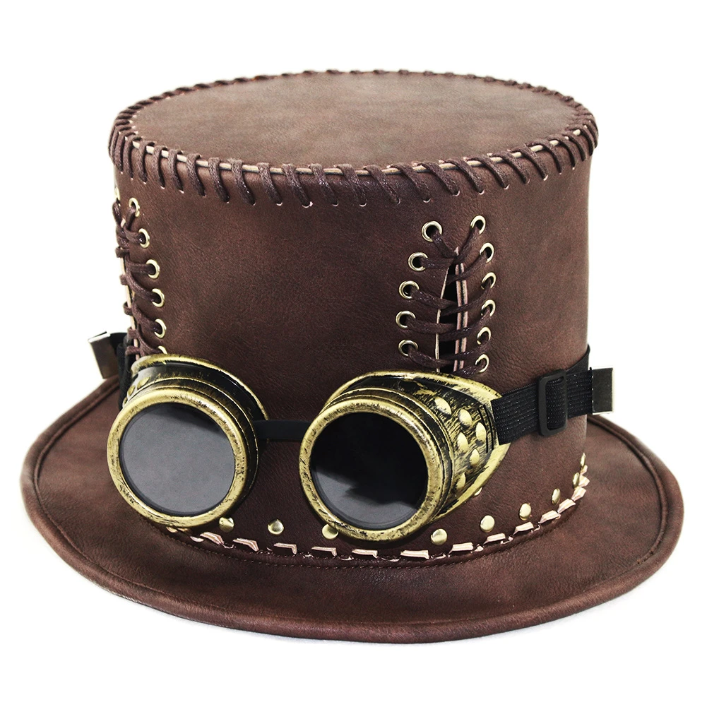 Chapeau Haut De Forme En Similicuir Style Médecin Steampunk 4 Chapeau Haut De Forme En Similicuir Style Médecin Steampunk – Image 2