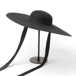 Chapeau Breton En Feutre Noir Au Sommet Arrondi -Chapeau Chic Soldes 7213 lsoc2b