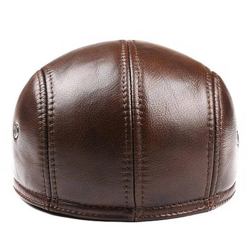 Béret D’hiver En Cuir Pour Homme 5 Béret D’hiver En Cuir Pour Homme – Image 3
