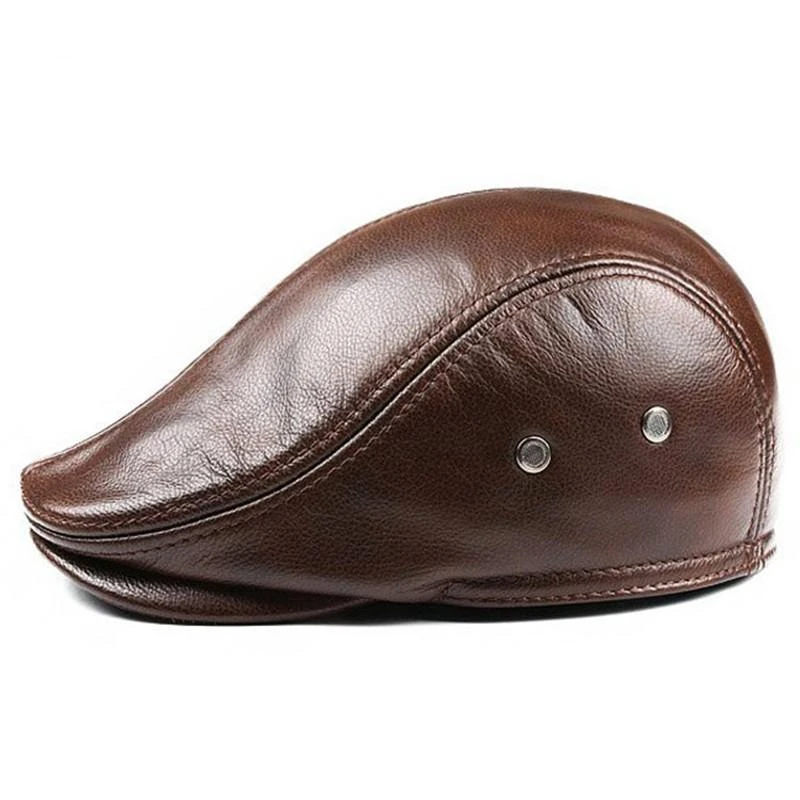 Béret D’hiver En Cuir Pour Homme 4 Béret D’hiver En Cuir Pour Homme – Image 2