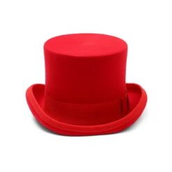 Chapeau De Magicien En Feutre Rouge -Chapeau Chic Soldes 7837 2cmndo