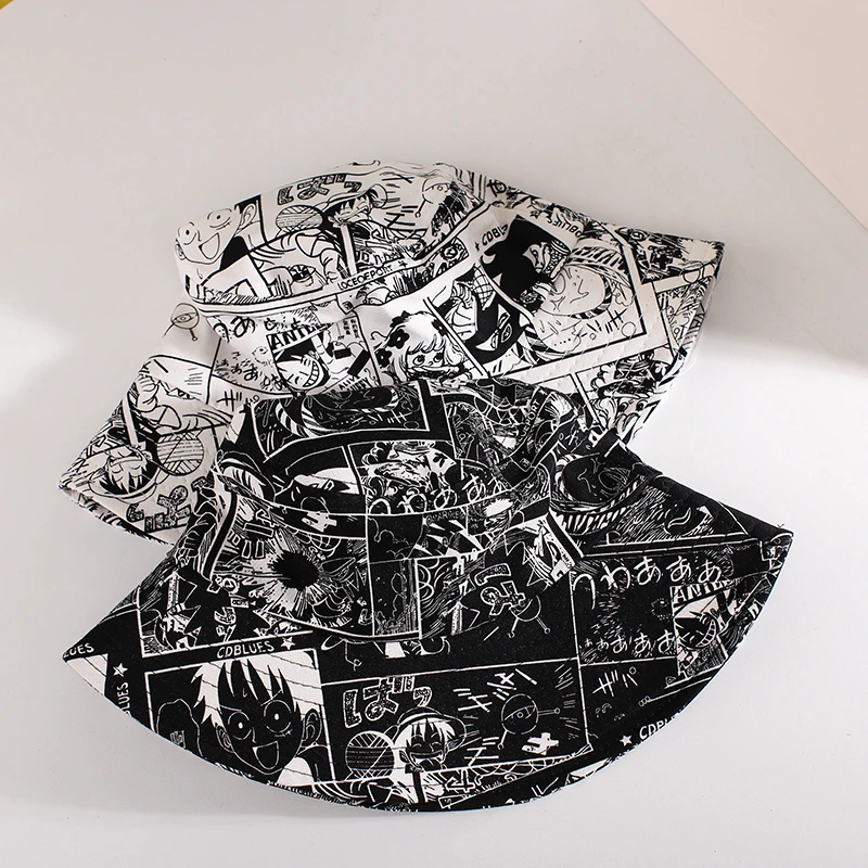 Chapeau Bob Luffy One Piece Noir Et Blanc 6 Chapeau Bob Luffy One Piece Noir Et Blanc – Image 4