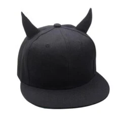 Chapeau Casquette De Baseball Noire à Cornes -Chapeau Chic Soldes 8311 ad3992