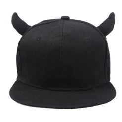 Chapeau Casquette De Baseball Noire à Cornes -Chapeau Chic Soldes 8311 klqh9f