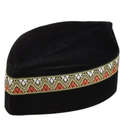 Chapeau Arabe Kufi En Velours Noir