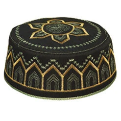 Chapeau Arabe Kufi De Prière Noir