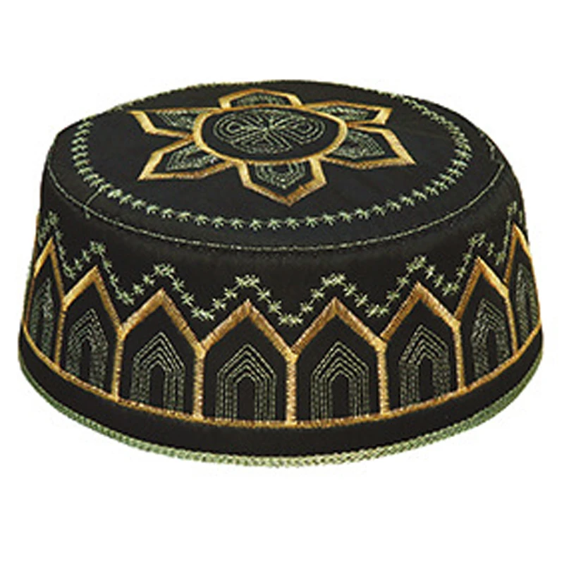 Chapeau Arabe Kufi De Prière Noir 3 Chapeau Arabe Kufi De Prière Noir