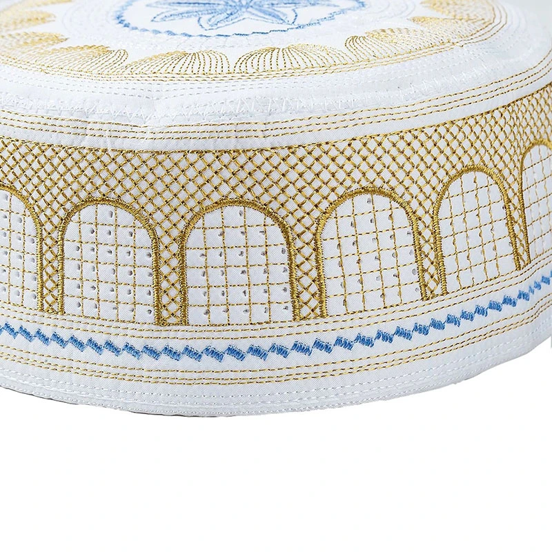 Chapeau Arabe Blanc Et Doré 4 Chapeau Arabe Blanc Et Doré – Image 2