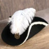 Chapeau Tricorne à Plume Blanche 1 Chapeau Tricorne à Plume Blanche -Chapeau Chic Soldes 9106 htsfnb