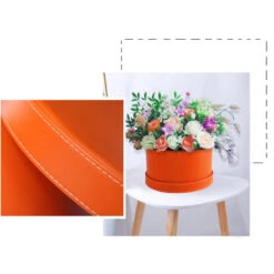 Boîte à Chapeau Ronde En Cuir Orange 8 Boîte à Chapeau Ronde En Cuir Orange -Chapeau Chic Soldes 9478 k96xa3