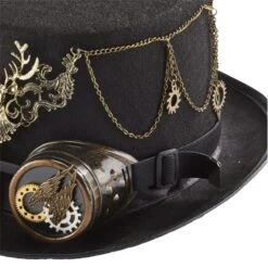 Chapeau Steampunk Noir Cerf Et Dragon 10 Chapeau Steampunk Noir Cerf Et Dragon -Chapeau Chic Soldes 9734 3p2ymo
