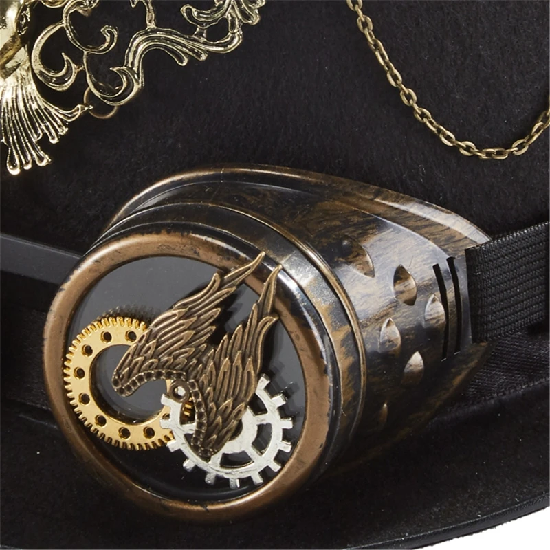Chapeau Steampunk Noir Cerf Et Dragon 4 Chapeau Steampunk Noir Cerf Et Dragon – Image 2