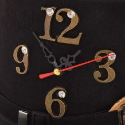 Chapeau Steampunk Rétro Noir à Horloge -Chapeau Chic Soldes 9756 5hjk9m