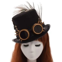 Chapeau Steampunk Rétro Noir à Horloge -Chapeau Chic Soldes 9756 cbwoxd