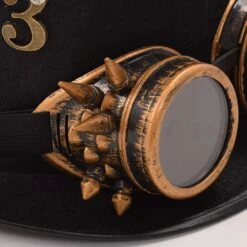 Chapeau Steampunk Rétro Noir à Horloge -Chapeau Chic Soldes 9756 rtidxn
