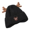 Chapeau De Type Bonnet D’hiver Avec Bois De Cerf 1 Chapeau De Type Bonnet D’hiver Avec Bois De Cerf -Chapeau Chic Soldes Chapeau dhiver a cornes de cerf noir 1