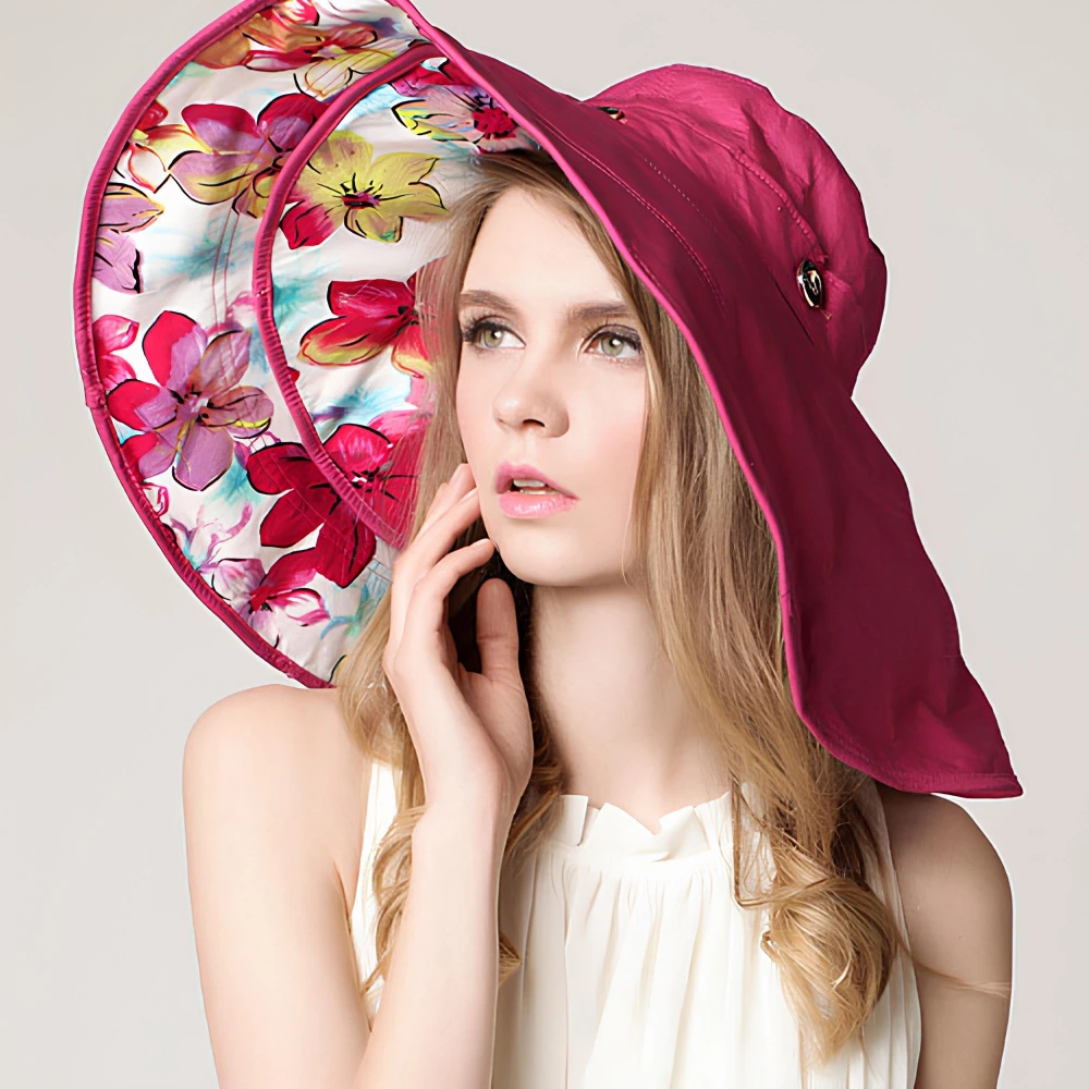 Chapeau Capeline à Motif Floral 3 Chapeau Capeline à Motif Floral