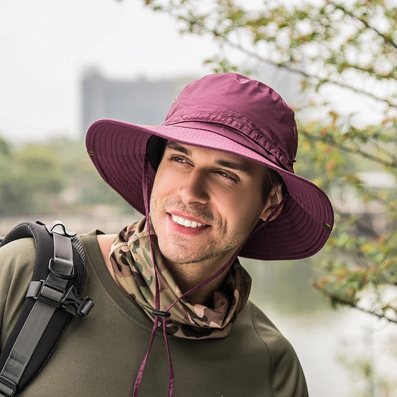 Chapeau Aventurier Imperméable Violet Avec Cordon De Serrage 4 Chapeau Aventurier Imperméable Violet Avec Cordon De Serrage – Image 2