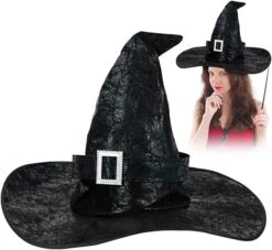 Chapeau De Sorcière En Cuir Synthétique -Chapeau Chic Soldes IMG Chapeau de sorciere en cuir synthetiqueNOIR