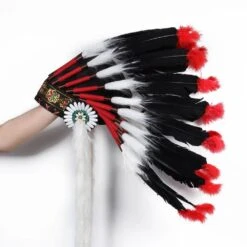 Chapeau Coiffe Indienne Noire Et Rouge 18 Chapeau Coiffe Indienne Noire Et Rouge -Chapeau Chic Soldes IMG chapeau coiffe indienne noir rouge 2