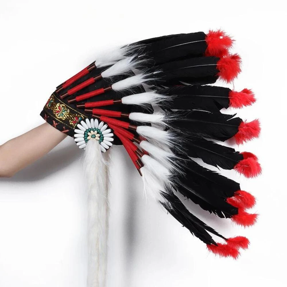 Chapeau Coiffe Indienne Noire Et Rouge 10 Chapeau Coiffe Indienne Noire Et Rouge – Image 8