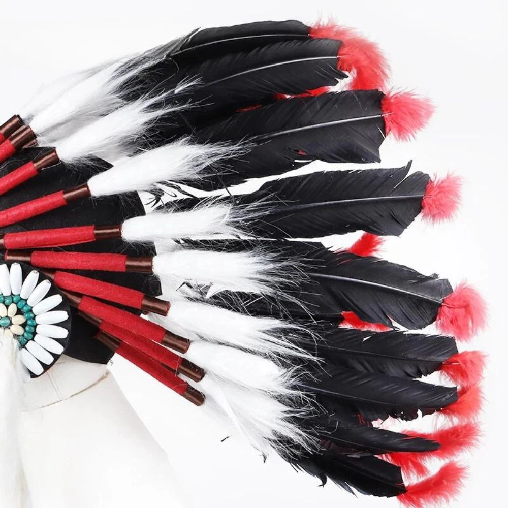 Chapeau Coiffe Indienne Noire Et Rouge 9 Chapeau Coiffe Indienne Noire Et Rouge – Image 7