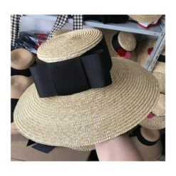 Chapeau De Plage En Paille Avec Un Ruban Noir Pour Femme 11 Chapeau De Plage En Paille Avec Un Ruban Noir Pour Femme -Chapeau Chic Soldes IMG chapeau plage paille ruban noir femme 3