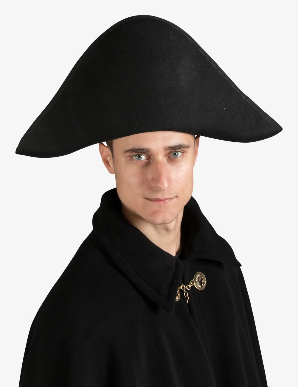 Chapeau Bicorne Noir Fabriqué à La Main 3 Chapeau Bicorne Noir Fabriqué à La Main