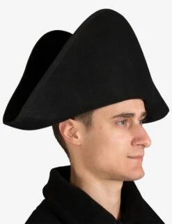 Chapeau Bicorne Noir Fabriqué à La Main 7 Chapeau Bicorne Noir Fabriqué à La Main -Chapeau Chic Soldes bicorne2