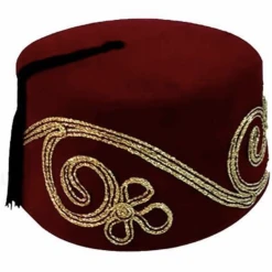 Chapeau Turc Rouge Avec Broderie -Chapeau Chic Soldes bsr