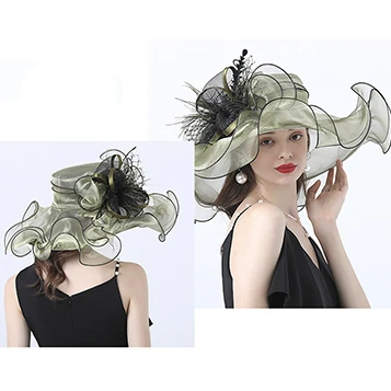 Grand Chapeau Catherinette En Organza Vert Clair 5 Grand Chapeau Catherinette En Organza Vert Clair – Image 3