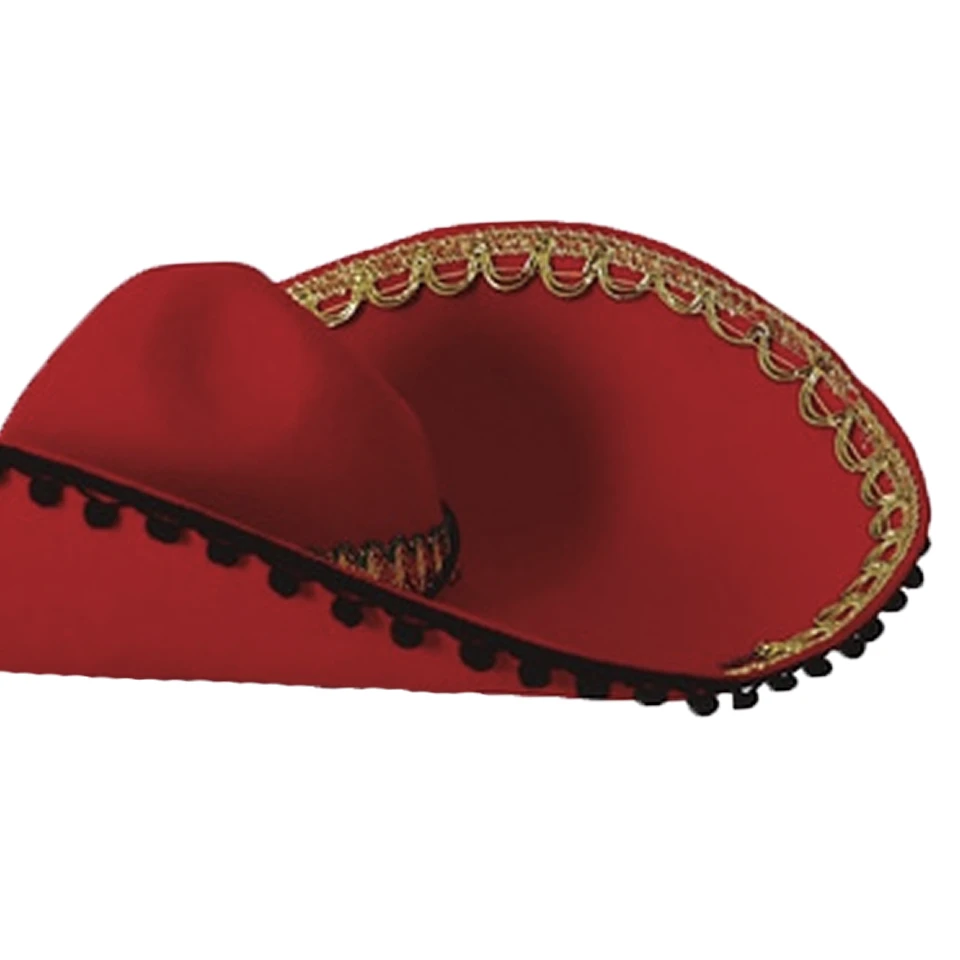 Chapeau Mexicain En Feutre Rouge 4 Chapeau Mexicain En Feutre Rouge – Image 2