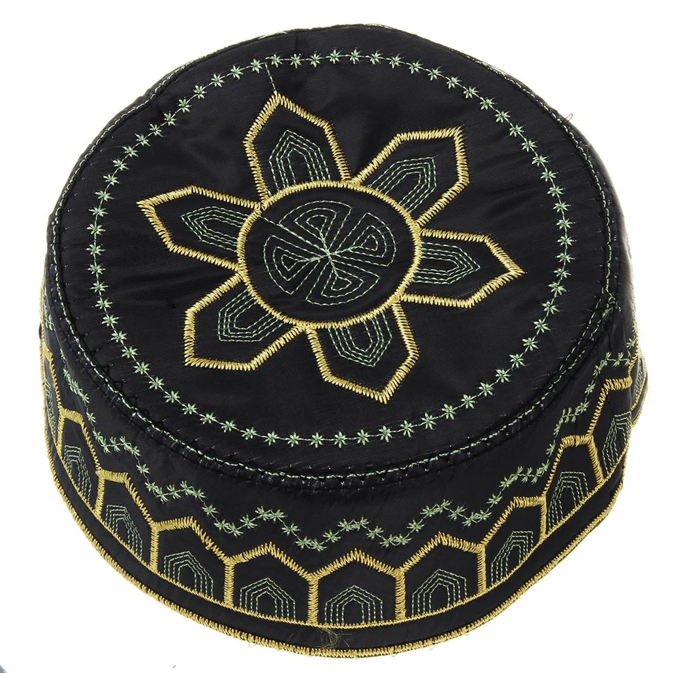Chapeau Arabe Kufi De Prière Noir 6 Chapeau Arabe Kufi De Prière Noir – Image 4