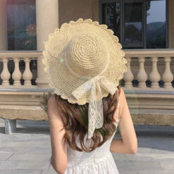 Chapeau Capeline Au Bord Ondulé Et Ruban Beige -Chapeau Chic Soldes telechargement 2023 09 25T180046.701