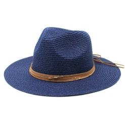 Chapeau Panama à Lacets En Cuir