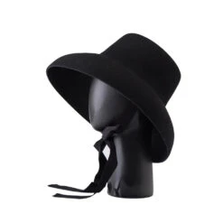 Chapeau Breton Noir En Pure Laine